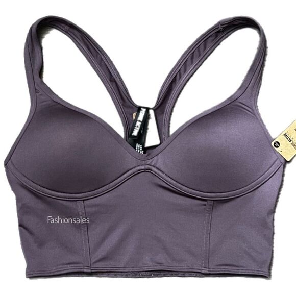 Victorias Secret Pink Active Ultímate Push up Padded Corset Sports Bra Mauve Xs - Picture 1 of 5
